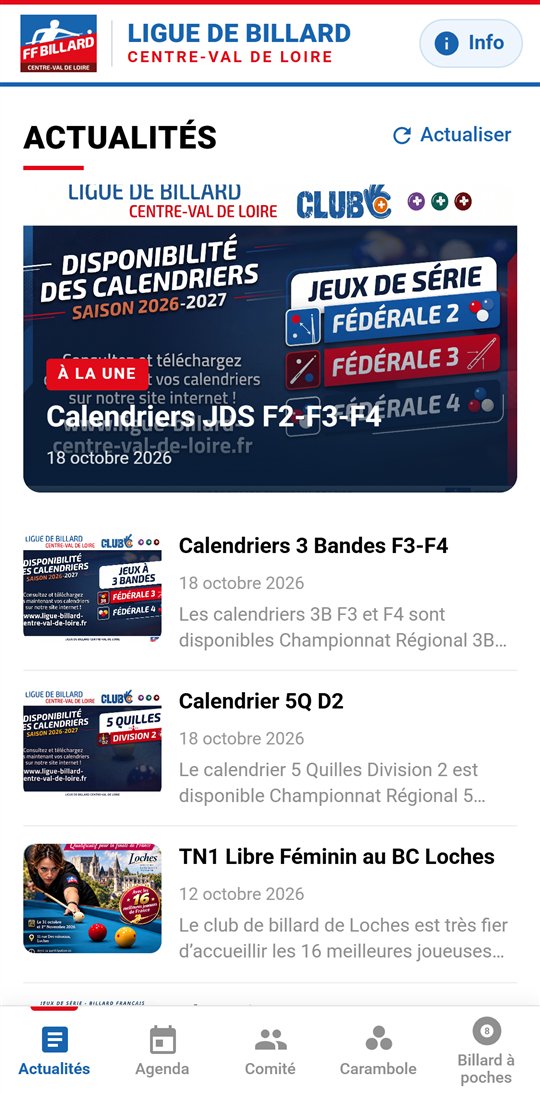 Écran Actualités