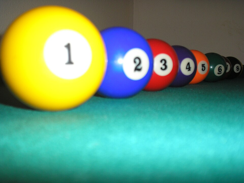Billes numérotées du billard américain